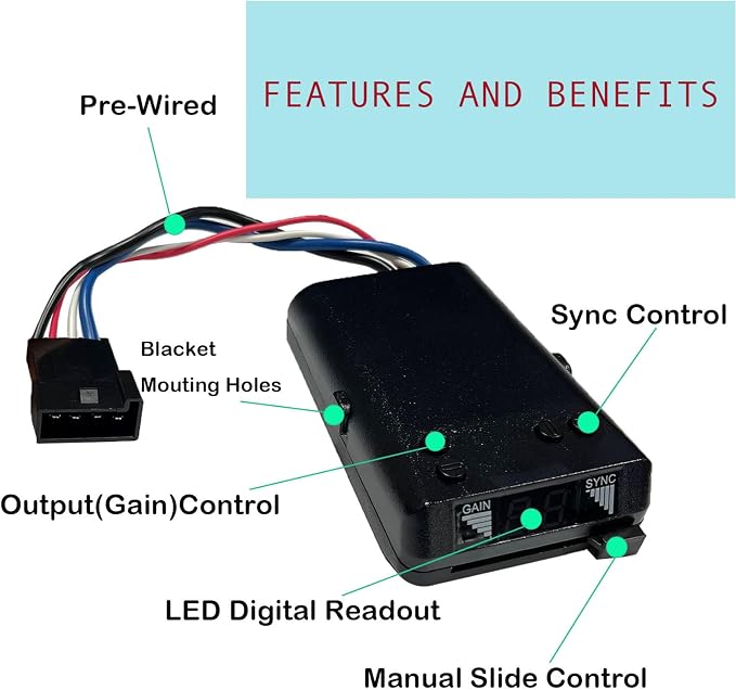 Towpower 8507111 Time-Delayed Electric Trailer Brake Controller,Brakeman IV Digital Brake Control, Control for 1 to 4 Axle Trailers