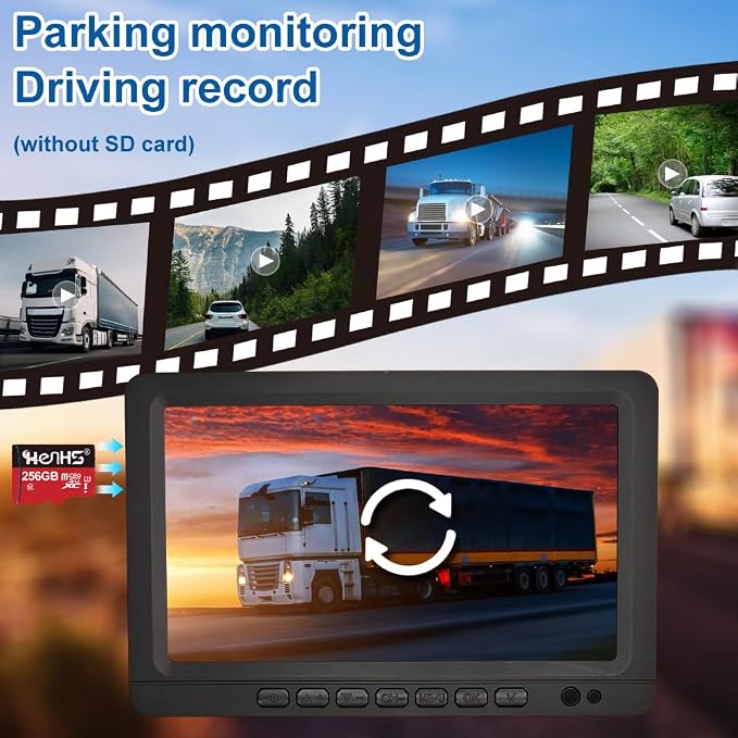 7 inch Wireless Backup Camera System Digital Signal HD 1080P Rear View Monitor Kit, IP69 Waterproof Night Vision Reverse Back up Camera for Truck Car RV Trailer Camper Van Bus