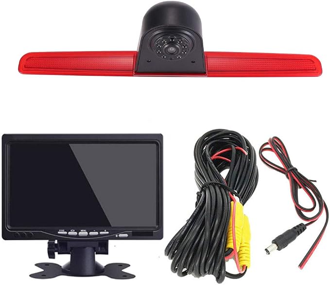 HD 170° Auto Transporter Brake Light Roof Rear View Reversing Backup Camera Parking Aids System with Angle Adjustable Compatible with V W Multivan T5 V 5 Van/Caravelle V Bus Kasten 7EB 7EJ 7HB 7HA