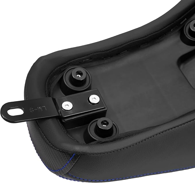 Motorcycle Seat Driver Passenger Seat PU Leather Seat Pillion Fit For Harley Low Rider Low Rider S ST 2018-up (Blue Stitching)