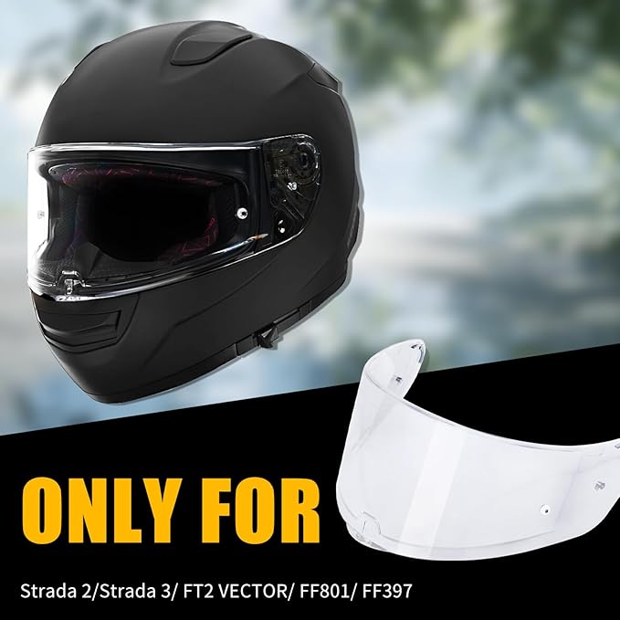 Helmet Visor Shield for SEDICI Strada II and Strada 3 /FF397/FF801 Motorcycle Helmets Visor (Clear)