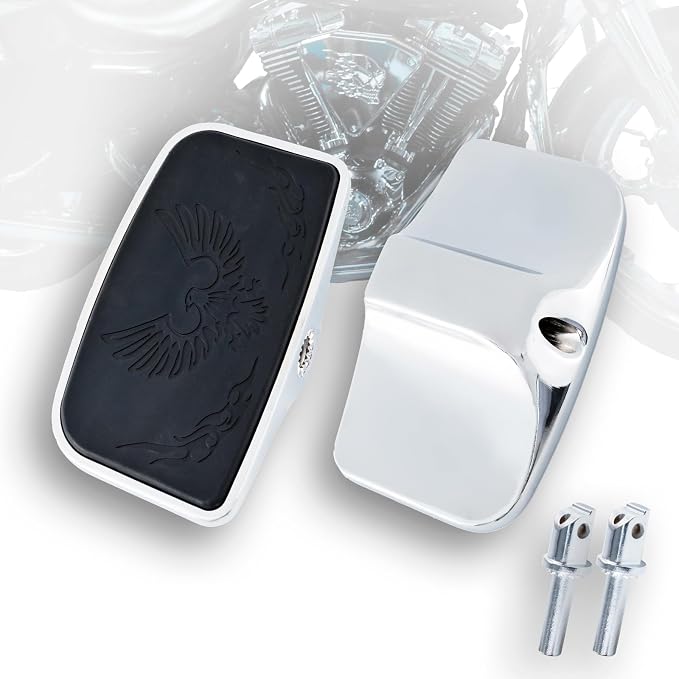 Front Rear Rider Passenger Floorboard FootPeg for Victory Cross Country Hammer Vegas 8-Ball Kingpin Indian Chief Dark Horse Chieftain Springfield etc (Eagle, Chrome)