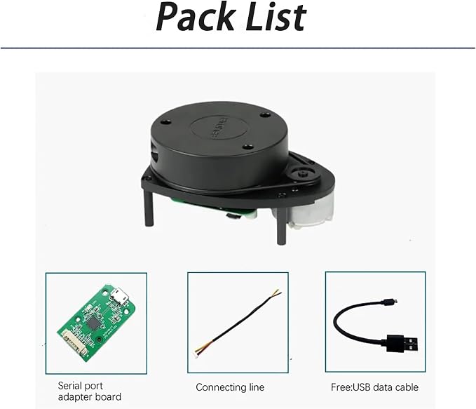 SLAMTEC RPLIDAR A1M8-360 Degree Laser Radar (LIDAR) for Robot Navigation, SLAM, and 2D Mapping - 12m Range, 5.5Hz Scan Frequency