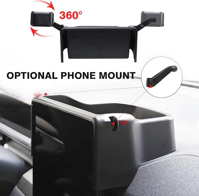BestEvMod AOSK Center Console Organizer & Screen Back Organizer Compatible with 2021-2024 Mustang Mach E Middle Storage Box with Coin Holder 2PCS Set (V1 Console+Screen Back)