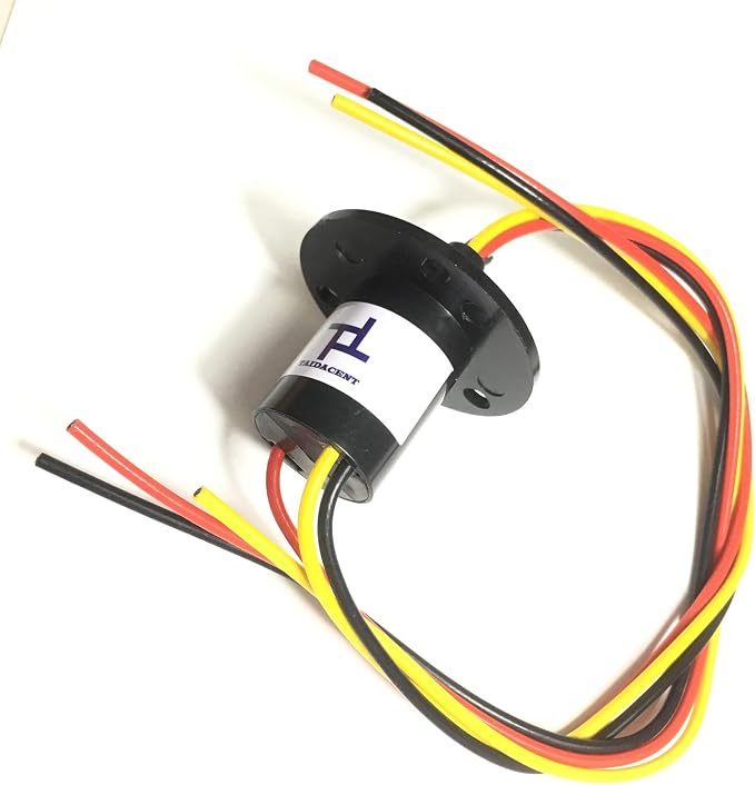 Taidacent 3 Wires 4 Wires 5A 10A 15A 30A Electrical Slip Ring Collector Ring Rotary Electrical Contact Joint Rotary Connector Commutator (3 Wires 15A Diameter 22mm)