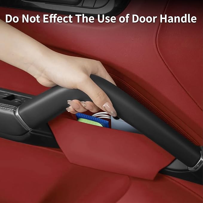4PC Car Door Side Organizer Tray for Porsche Cayenne Accessories 2018-2026, Front Rear Door Side Insert Storage Box for Phone Keys Cards (Red for Cayenne 2018-2026)