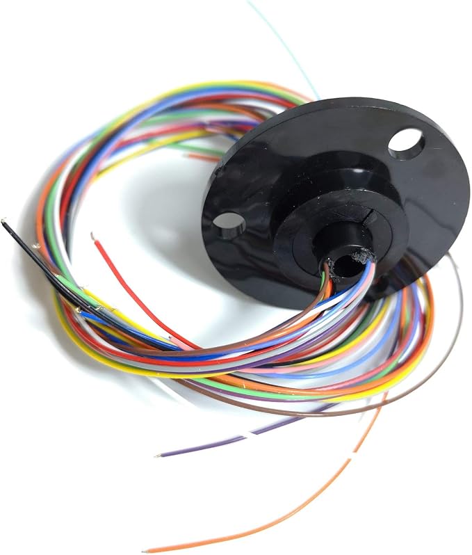Taidacent Hollow Slip Ring Rotary Electrical Contact 2/4/6/12 Road Collector Ring Conductive Electric Motor Slip Ring Rotating Connector (12 Wire 2A Inner Hole 5mm Outer Diameter 22mm)