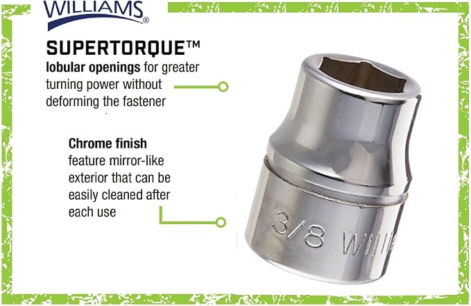 Williams B-612 3/8-Inch Shallow 6 Point Socket