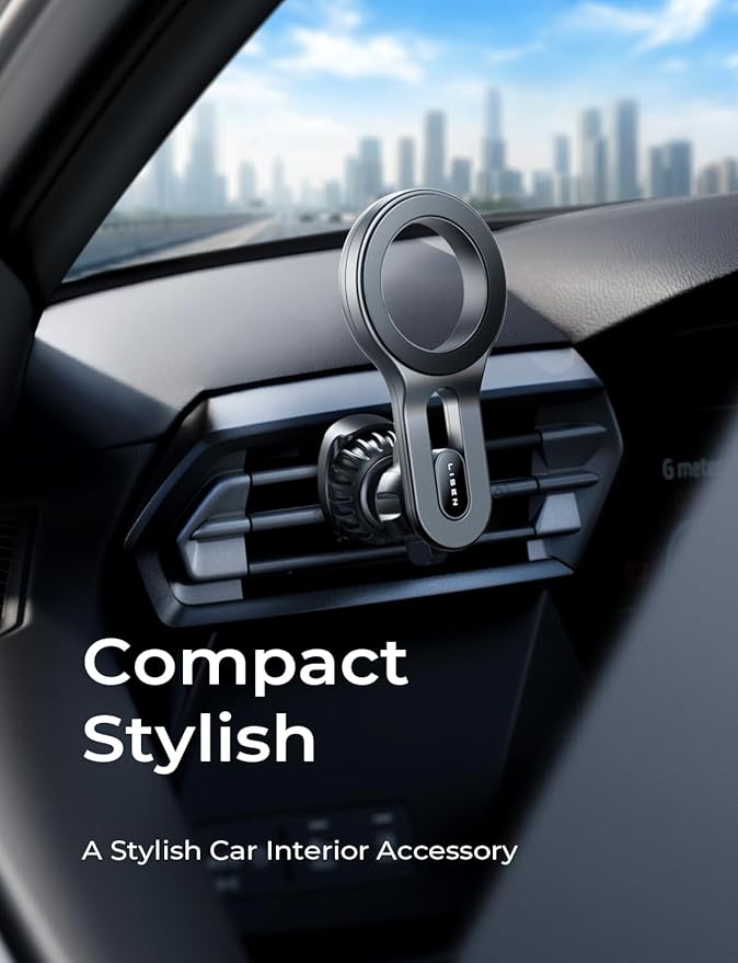 LISEN for MagSafe Car Mount, Magnetic Phone Holder for Car Air Vent Phone Mount, Hands Free Car Phone Mount Phone Holders for Your Car Accessories for Women Men for iPhone 17 Pro Max 16 15 14 13