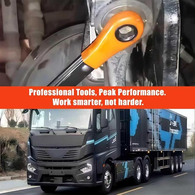 Air Brake Adjustment Tool Kit 4-PCS Set for Heavy Duty Trucks, with Ratcheting Wrenches (5/16" 7/16" 9/16") and Fork End Release Tool for Long Haul Trucks & Trailers
