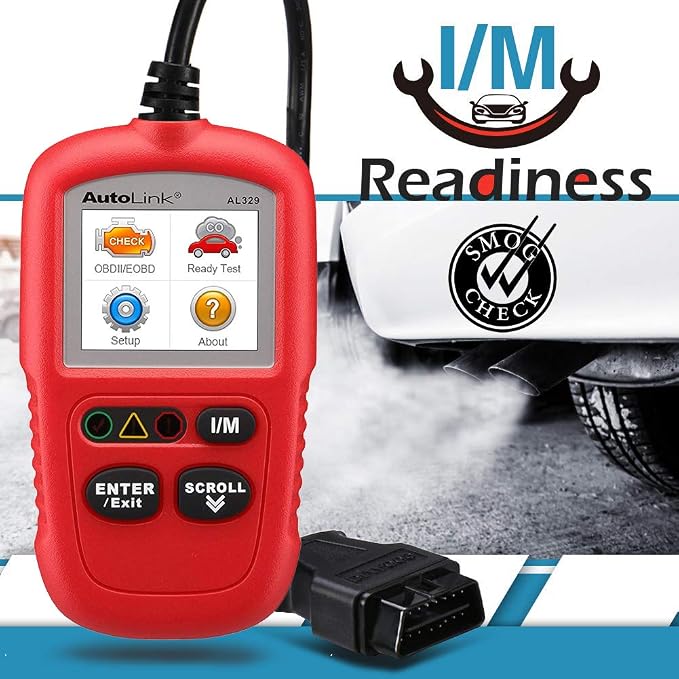 Autel AutoLInk AL329, I/M Readiness Key, OBD2 Code Reader, Retrieves VIN CALID and CVN, Freeze Frame Data, Turns Off MIL