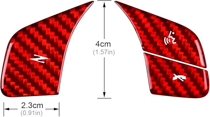 Hard Carbon Fiber, for Corvette C8 2020 2021 2022 2023 Accessories, Steering Wheel Voice Control Button Cover, 3Pcs Car Steering Wheel Button Sticker, No Heated Button