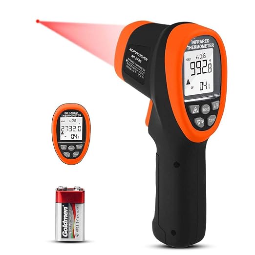 -58℉~2732℉ Industrial Pyrometer,Infrared Thermometer Temperature Gun,30:1 Dual Laser Industrial IR Temperature Gauge,Adjustable Emissivity (NOT for Human Temp Test)