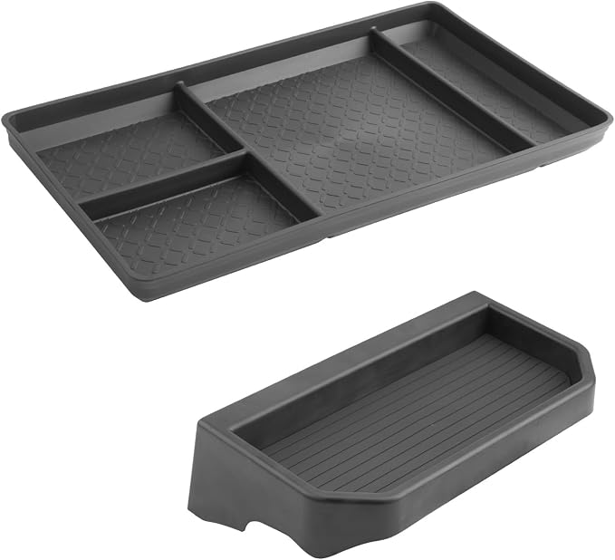 LUWU for 2025 Pathfinder Center Console Tray Set 2022 2023 2024 2025 Nissan Pathfinder SL/Platinum/Rock Creek Accessories Dashboard Storage Tray Lower Center Console Organizer 2-Pack