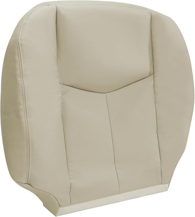 Driver and Passenger Side Bottom and Top Lean Back Leather Seat Covers Light Neutral Tan #522 or 52i Compatible with Chevy Avalanche Tahoe Suburban GMC Yukon XL 2003 2004 2005 2006