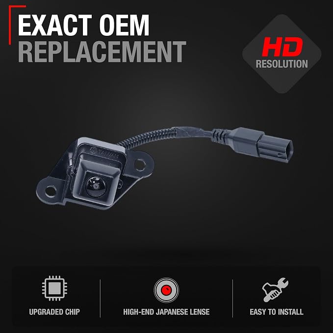 Rear View Backup Camera, Reverse Park Assist - Compatible with 2014-2015 Toyota Tacoma - OEM 8679004021, TO1960101