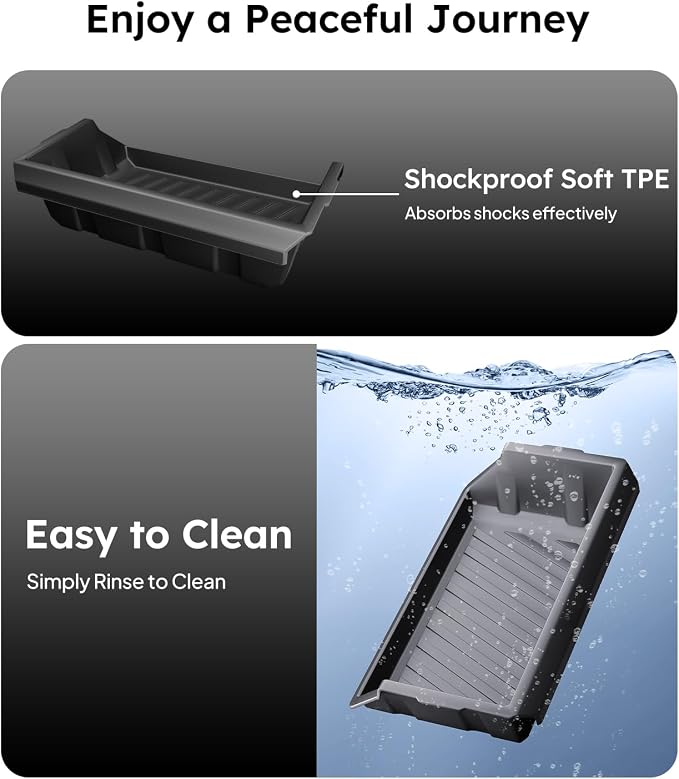 Wigoo Under Seat Storage Box for Tesla Cybertruck, 2 Pack TPE Underseat Storage Tray, Secure No-Slide Installation Design