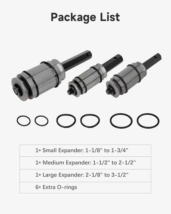 3Pcs Tail Pipe Expander Spreader Tool Set 1/18'' to 3-1/2'' Tail Pipe Tailpipe Expander Exhaust Muffler Spreader Tool Kit for Most Vehicles and Trucks