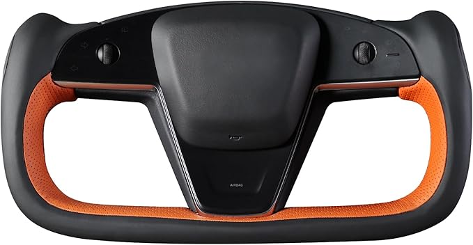 MEWANT Hand Stitched Tesla Model S Yoke Steering Wheel Cover Wrap for Tesla Model S 2021-2023 / Model X 2021-2023 Tesla Yoke Steering Wheel Accessories(3D Style)