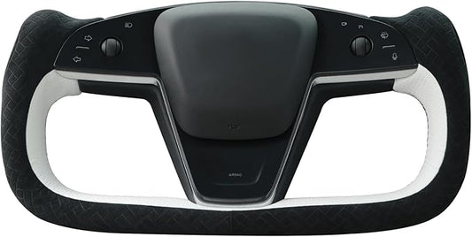 MEWANT Hand Stitched Tesla Model S Yoke Steering Wheel Cover Wrap for Tesla Model S 2021-2023 / Model X 2021-2023 Tesla Yoke Steering Wheel Accessories(3D Style)