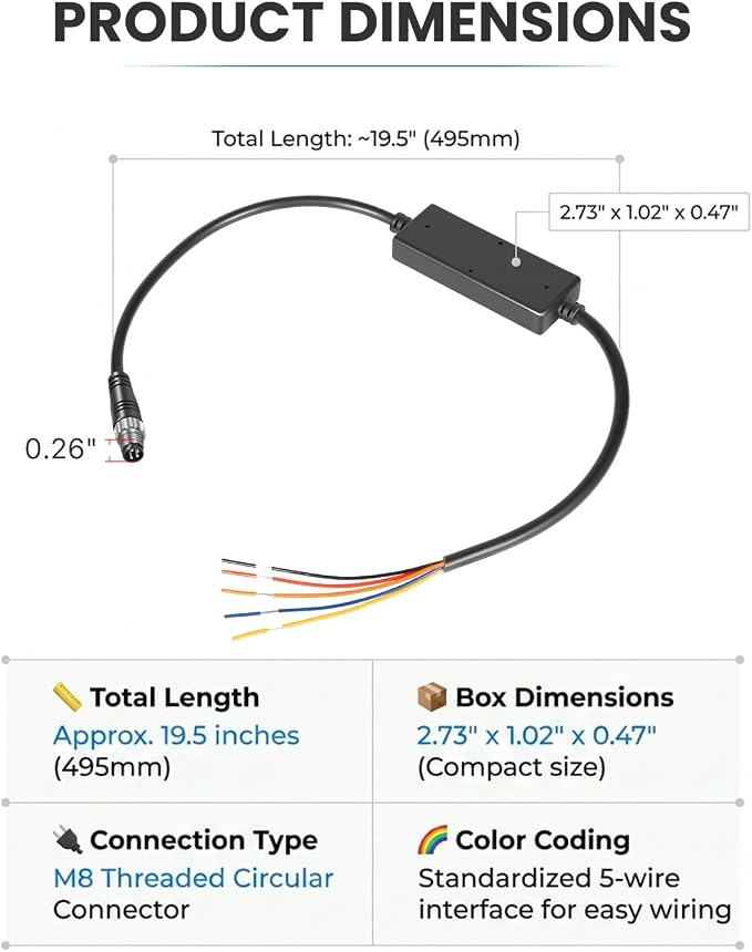 Sensor Input Cable Compatible with HP Tuners MPVI4 MPVI3 MPVI2+ OBD2 Scan Tools - Analog & CAN Bus Data Logging Cable for External Sensors, Replacement for H021-002-06