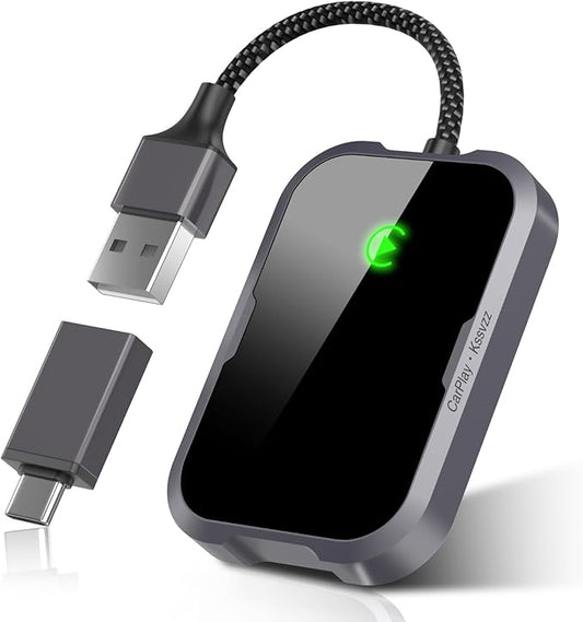 Wireless Carplay Adapter - Mini Car Play Wireless Adapter, Plug & Play Carplay Dongle Compatible with Apple iPhone 6+/iOS10+ & Cars Built-in CarPlay