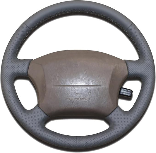 Loncky Custom Fit Black Genuine Leather Steering Wheel Cover for Toyota Land Cruiser 1995 1996 1997 1998 1999 2000 2001 2002 Accessories Car Interior Hand Stitched OEM Parts