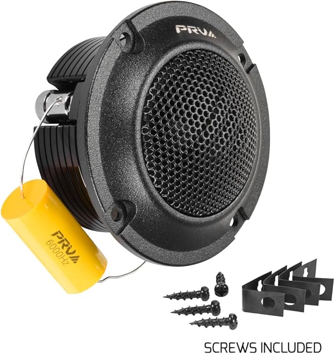 PRV Audio Bullet Super Tweeters Neodymium, 3 Inch PRV Tweeter Black TW400Ti-Nd-4 Slim 240 Watts 4 Ohm, Easy to Mount, 3 Inch Speaker Replacement (2 Tweeters)