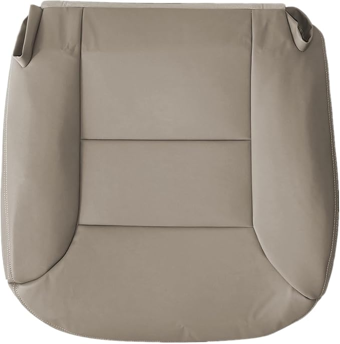 NLQR Med Neutral Tan #522 Front Both Side Bottom Replacement Microfiber Leather Seat Covers & Driver Foam Cushion Compatible with Chevy Silverado Tahoe Suburban Sierra Yukon 1995 1996 1997 1998 1999