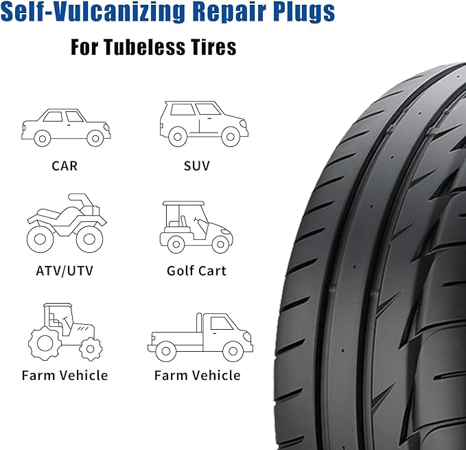 Tire Plugs Heavy Duty (4", 30pcs).Tire Sealing Strip for Puncture Repair are Suitable for Tubeless Tires Car, Light Truck, Motorcycle, ATV, UTV. etc.…