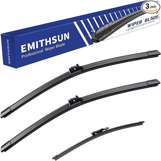 EMITHSUN® Windshield Wiper Blades Replacement for Mercedes-Benz GLA250 2016-2021,That Meet OEM Quality Front Rear Wipers Blade Set for My Car-24"+19"+12"(Set of 3)