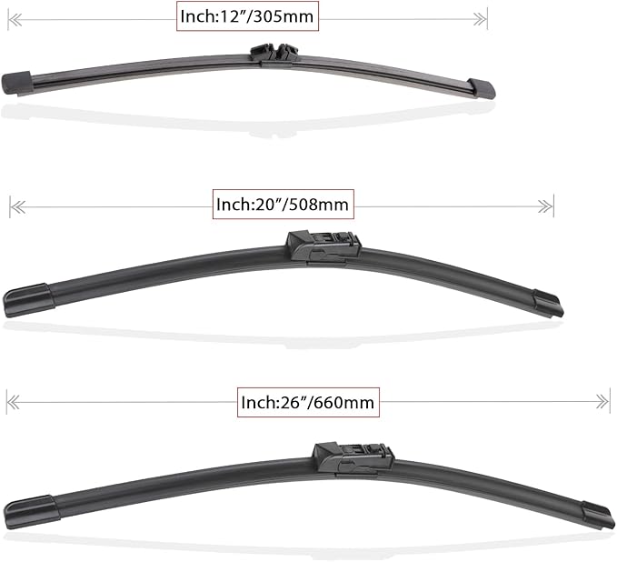 Windshield Wiper Blades Replacement for 2018-2023 BMW X3 X4 Original Factory Quality Front Rear Wipers Blade Set for My Car - 26" 20" 12" (Pack of 3)
