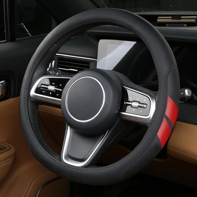 Microfiber Leather Steering Wheel Cover Compatible with Dodge Challenger Charger Durango Avenger Ram