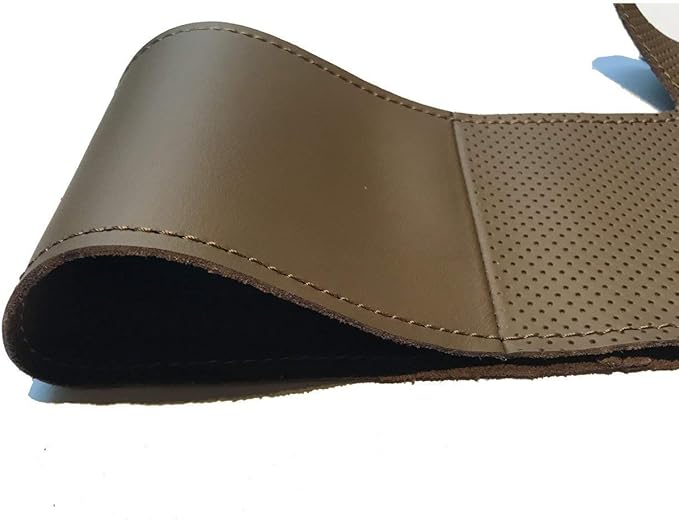 Loncky Custom Fit Dark Brown Genuine Leather Steering Wheel Cover for Toyota Land Cruiser 1995 1996 1997 1998 1999 2000 2001 2002 Accessories Car Interior Hand Stitched OEM Parts