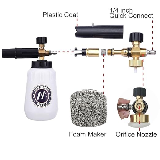 M MINGLE Foam Cannon, Foam Cannon Orifice Nozzle Tips and Foam Maker, Replacement Parts for Sun Joe SPX Series Pressure Washer