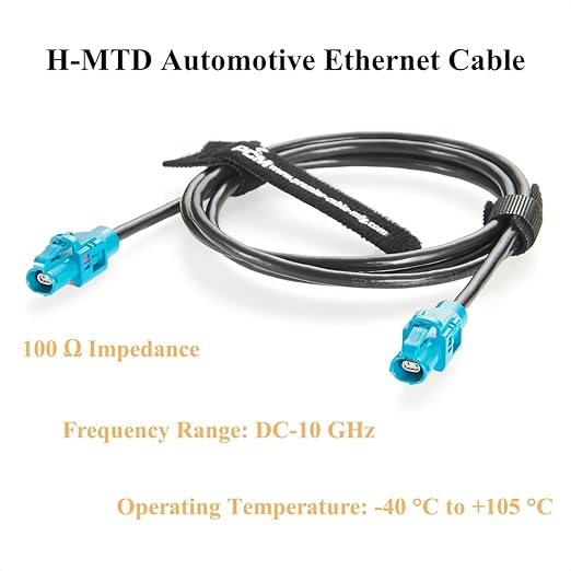Rosenberger E6K10A-1CAZ5-Z H-MTD Vehicle Automotive Ethernet Cable 10Gbps 100/1000BASE-T1 H-MTD Female to Female Shielded LCA-101-1000-Z-Z Cable for ADAS, Telematics, Autonomous Driving (3M/9.84FT)