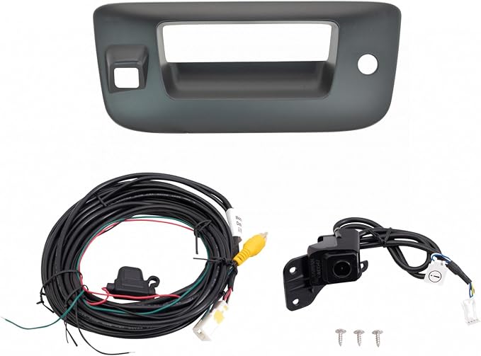 TRQ Rear Park Assist Camera Kit 2 Piece Compatible with 2007-2013 Chevrolet Silverado 1500 2007-2014 Silverado 2500 HD 3500 HD GMC Sierra 1500 Sierra 2500 3500