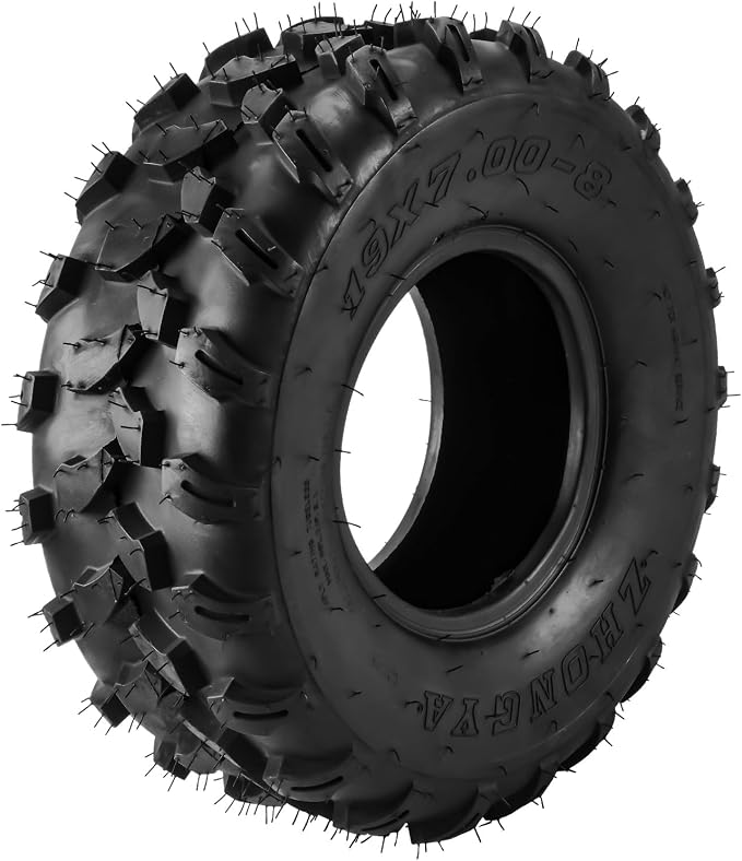 Torchbeam 19x7x8 ATV UTV Tire All-Terrain Off-Road, 4 PR 19x7-8 ATV Tires, Z-124 Mud Sand Trial Tire, Set of 2
