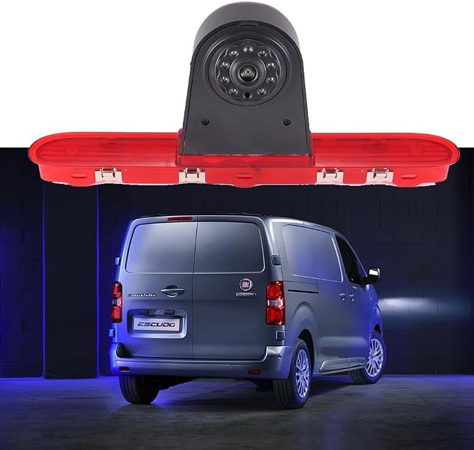 Super 1280x720 Pixel 1000 TV Lines 3rd Brake Light Reversing car Camera Brake lamp Parking for Citroen Dispatch Toyota Proace Peugeot Expert Traveller Van 3 Transporter from 2016 Third MPV Waterproof