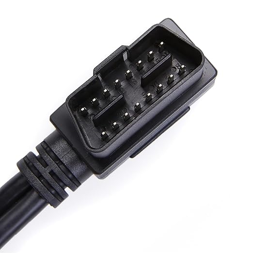 Right Angle OBD2 Splitter Y Cable, bbfly-B20 OBDII 1 Male Splitter to 2 Female Extension Cable 1FT/30CM (5PACK)