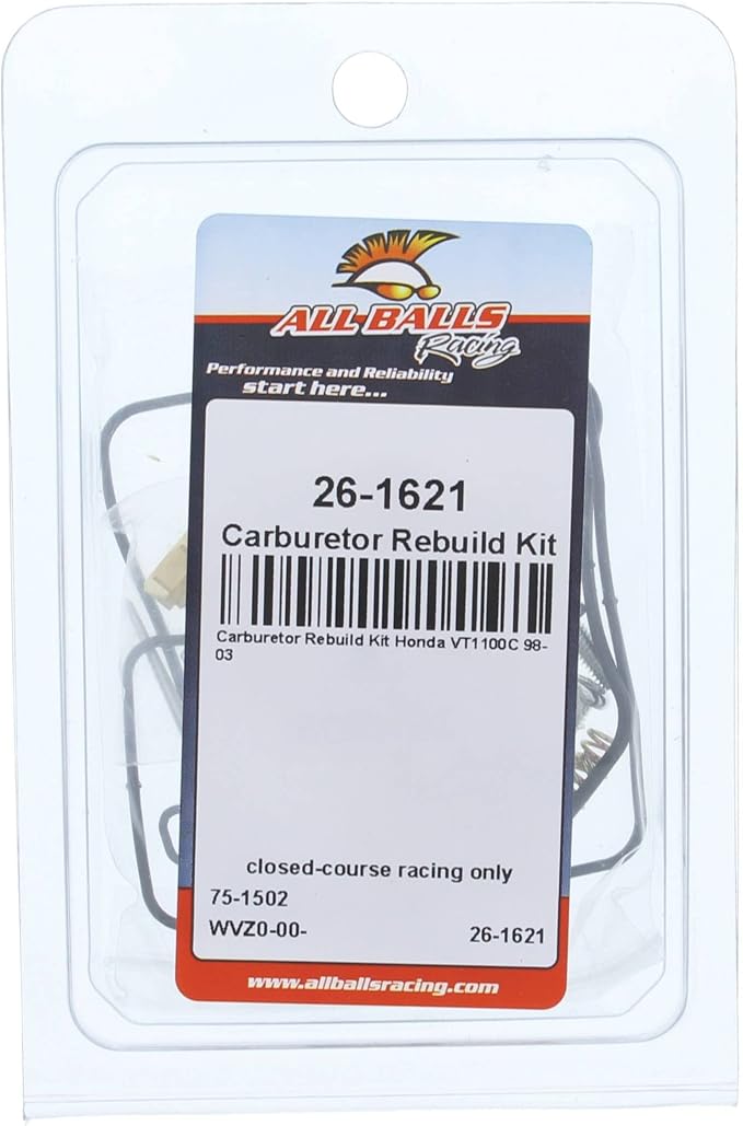 All Balls Racing Carburetor Rebuild Kit 26-1621 Compatible With/Replacement For Honda VT1100C 1998-2003