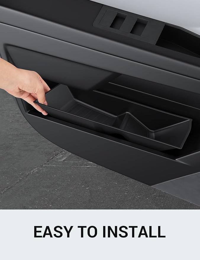 Motrobe Tesla Cybertruck Door Side Storage Box Front Rear Door Tray Organizer Slot Pockets Handle Insert Protector TPE Cybertruck Accessories 2024 2025 4PCS