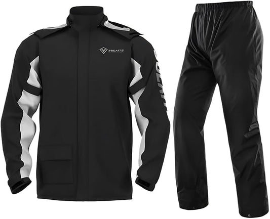 Motorcycle Rain Suit Waterproof Breathable Work Rain Jacket Pants Reflective Raincoat 2 Pieces Rainwear for Men