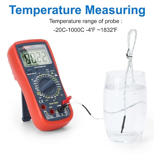 Automotive Multimeter, True RMS CAT III 600V, AC/DC Voltage/Current Tester, Temp/Freq/Ohm/Duty Cycle, 4-8 Cylinder Dwell Angle Test, Capacitance & HVAC/Industrial Tools with Engine RPM Measurement.