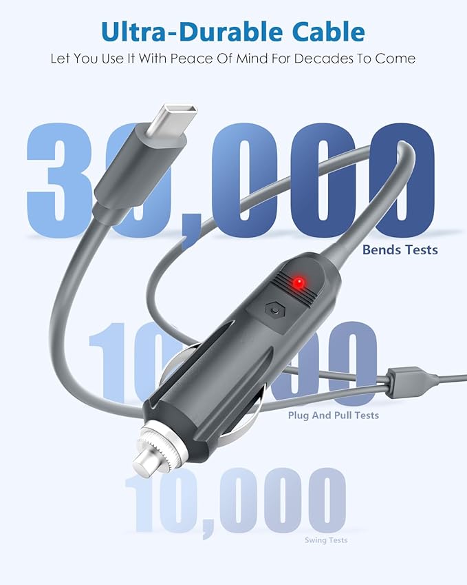 30V 2A 60W Power Supply Adapter for Starlink Mini UL Listed 4.6FT Power Cable Fast Charger with 10FT Starlink Mini Cable Car Charger USB C to DC Power Cable 2 in 1