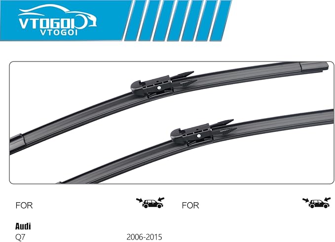 OEM Windshield Wiper Blades Replacement for Audi Q7 2006 2007 2008 2009 2010 2011 2012 2013 2014 2015, All Weather Original Factory Quality Front & Rear Wipers Set 26"+26"+14" (Pack of 3)