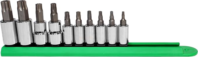 Mayhew Tools 16016 Tamper-Proof Torx Plus Socket Bit Set, Chrome Plated, 10-Piece
