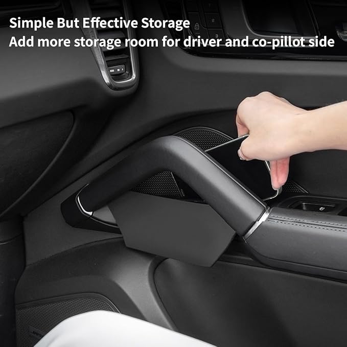 4PC Car Door Side Organizer Tray for Porsche Cayenne Accessories 2018-2026, Front Rear Door Side Insert Storage Box for Phone Keys Cards (Black for Cayenne 2018-2026)