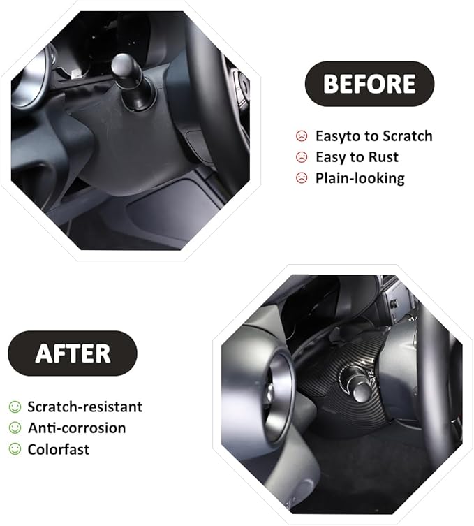 Car Steering Wheel Base Upper Trim For Subaru BRZ Toyot@ 86 2022-2023 Interior Steering Wheel Base Decoration Accessories (Carbon Fiber)