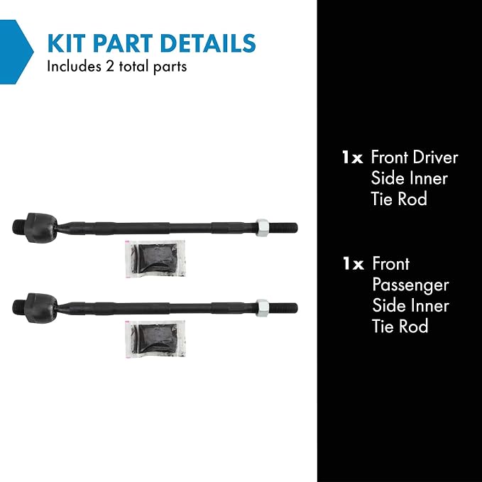 TRQ Front Inner Tie Rod Set 2 Piece Compatible with 2006-07 Subaru B9 Tribeca 08-14 Tribeca 08-14 Impreza 15-19 WRX STI